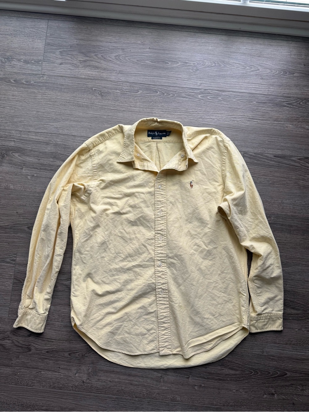 Ralph Lauren Pale Yellow Long-Sleeve Button-Down Shirt
